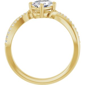 14K Yellow Gold 7x5 mm Oval .08 CTW Lab-Grown Diamond Semi-Set Ring – image 3