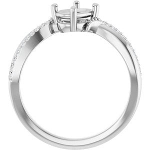 Sterling Silver 7x5 mm Oval .08 CTW Lab-Grown Diamond Semi-Set Ring – image 4