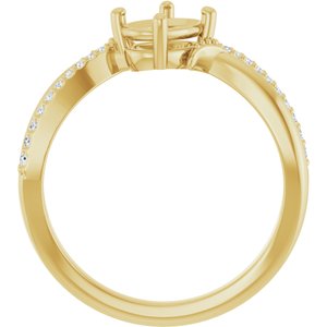 14K Yellow Gold 7x5 mm Oval .08 CTW Lab-Grown Diamond Semi-Set Ring – image 4