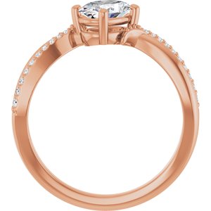 14K Rose Gold 7x5 mm Oval Ring Mounting – image 3