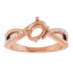 14K Rose Gold 7x5 mm Oval .08 CTW Lab-Grown Diamond Semi-Set Ring – image 6