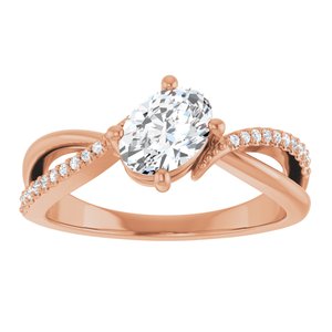 18K Rose Gold 7x5 mm Oval Ring Mounting – image 5