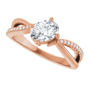 14K Rose Gold 7x5 mm Oval .08 CTW Lab-Grown Diamond Semi-Set Ring – image 8