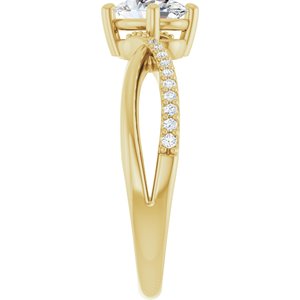 14K Yellow Gold 7x5 mm Oval .08 CTW Lab-Grown Diamond Semi-Set Ring – image 7