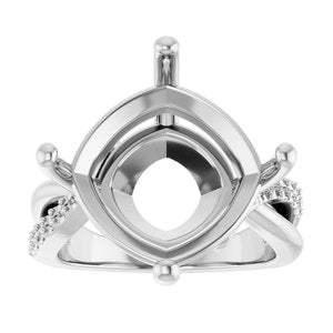 Continuum Sterling Silver 14x14 mm Cushion Ring Mounting – image 6
