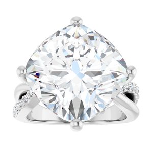 Sterling Silver 14x14 mm Cushion Ring Mounting – image 5
