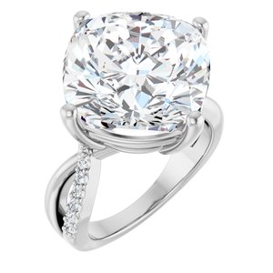 Continuum Sterling Silver 14x14 mm Cushion Ring Mounting