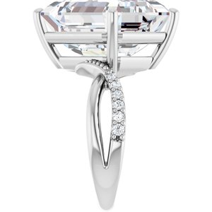 10K White Gold 15x13 mm Emerald Ring Mounting – image 7
