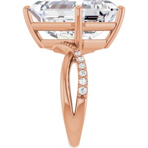 18K Rose Gold 15x13 mm Emerald Ring Mounting – image 7