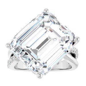 Platinum 15x13 mm Emerald Ring Mounting – image 5