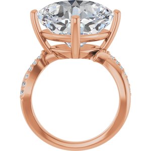 10K Rose Gold 14x14 mm Cushion Ring Mounting – image 3