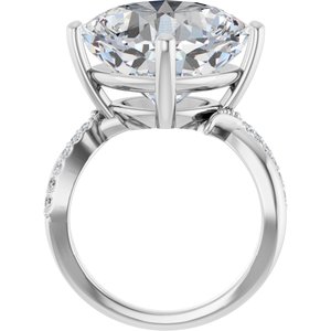 10K White Gold 14x14 mm Cushion Ring Mounting – image 3