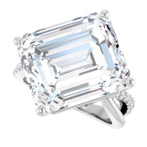 Platinum 15x13 mm Emerald Ring Mounting – image 8