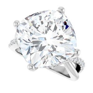 Platinum 14x14 mm Cushion Ring Mounting – image 8
