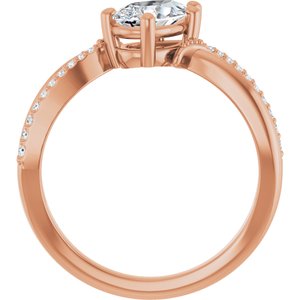 10K Rose Gold 8x5 mm Pear Ring Mounting – image 3