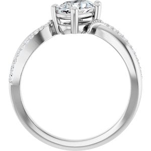 14K X1 White Gold 8x5 mm Pear Ring Mounting – image 3