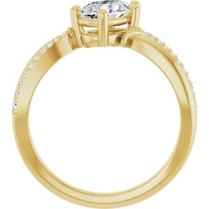 18K Yellow Gold 8x5 mm Pear Ring Mounting – image 3
