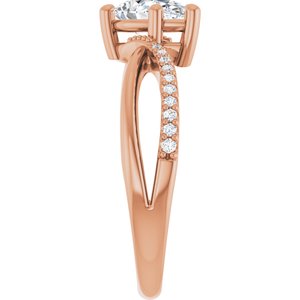 10K Rose Gold 8x5 mm Pear Ring Mounting – image 7