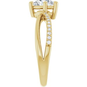 18K Yellow Gold 8x5 mm Pear Ring Mounting – image 7
