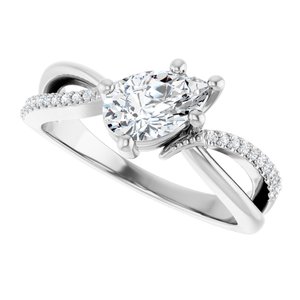 14K X1 White Gold 8x5 mm Pear Ring Mounting – image 8