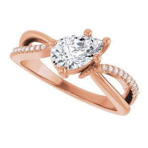 14K Rose Gold 8x5 mm Pear Ring Mounting – image 8