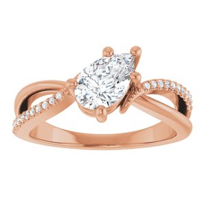 10K Rose Gold 8x5 mm Pear Ring Mounting – image 5