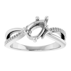 Continuum Sterling Silver 8x5 mm Pear Ring Mounting – image 6
