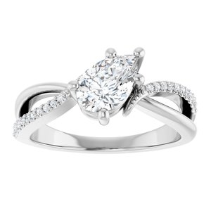 14K X1 White Gold 8x5 mm Pear Ring Mounting – image 5