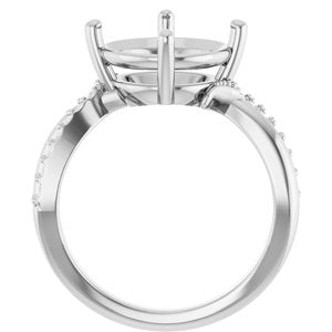 10K White Gold 11 mm Round Ring Mounting – image 4