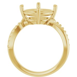 10K Yellow Gold 11 mm Round Ring Mounting – image 4