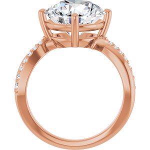 18K Rose Gold 11 mm Round Ring Mounting – image 3