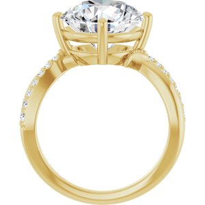 18K Yellow Gold 11 mm Round Ring Mounting – image 3