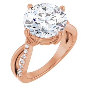 18K Rose Gold 11 mm Round Ring Mounting