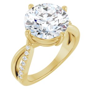 14K Yellow Gold 11 mm Round Ring Mounting