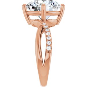 18K Rose Gold 11 mm Round Ring Mounting – image 7