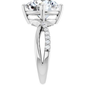 18K White Gold 11 mm Round Ring Mounting – image 7