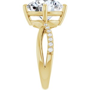 18K Yellow Gold 11 mm Round Ring Mounting – image 7