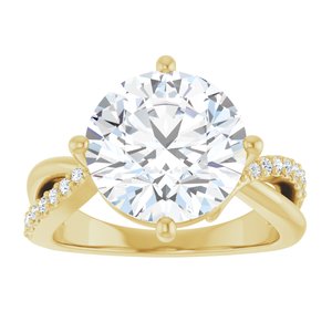10K Yellow Gold 11 mm Round Ring Mounting – image 5