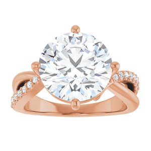 18K Rose Gold 11 mm Round Ring Mounting – image 5