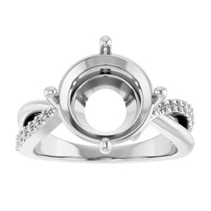 Sterling Silver 11 mm Round Ring Mounting – image 6