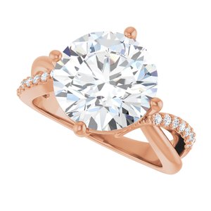 10K Rose Gold 11 mm Round Ring Mounting – image 8