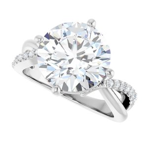 10K White Gold 11 mm Round Ring Mounting – image 8