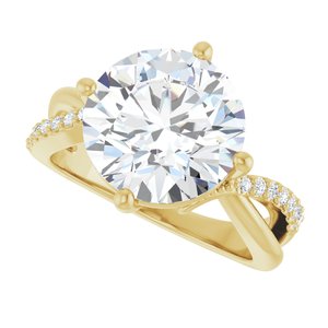 18K Yellow Gold 11 mm Round Ring Mounting – image 8