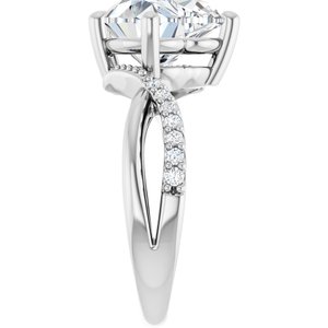 10K White Gold 10x10 mm Heart Ring Mounting – image 7