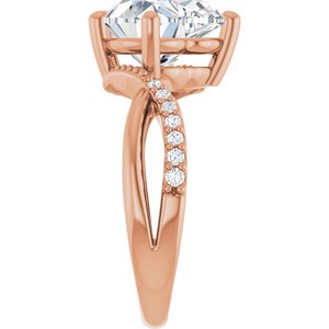 14K Rose Gold 10x10 mm Heart Ring Mounting – image 7