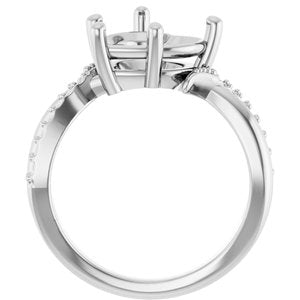 18K White Gold 10x10 mm Heart Ring Mounting – image 4