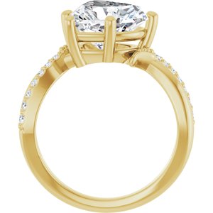 10K Yellow Gold 10x10 mm Heart Ring Mounting – image 3