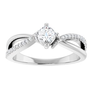 Continuum Sterling Silver 4x4 mm Cushion Ring Mounting – image 5