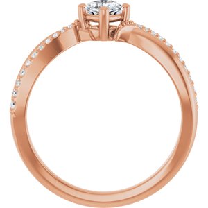 10K Rose Gold 4x4 mm Cushion Ring Mounting – image 3