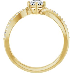 18K Yellow Gold 4x4 mm Cushion Ring Mounting – image 3